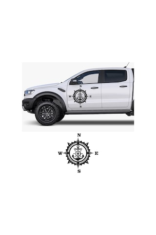 30 X 30 cm - Gemi Çapası Pusula Off Road Karavan Sticker