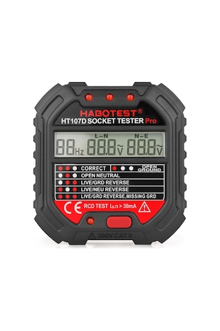 Butuglobal Habotest Ht107d Çok Fonksiyonlu Dijital Ekran Soket Test Cihazı Ab Fişi