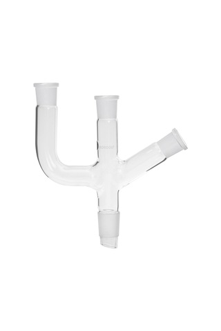 Borosil Cam Adaptör 3 boyunlu - 2 Paralel Boyun ve 45° açılı Boyun - 24/29 - 29/32