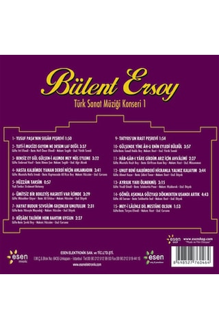 Bülent Ersoy - Türk Sanat Müziği Konseri 1 Cd