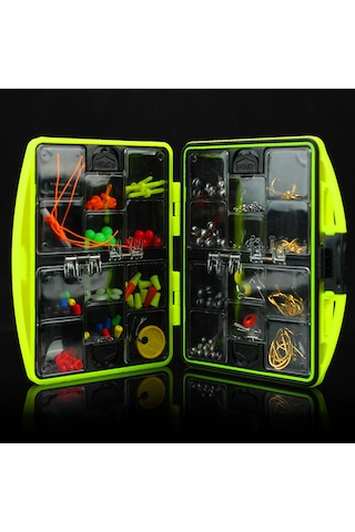 Jeehugo Balık Tutma Aksesuarları Seti: Çeşitli İğneler, Dairesel Boncuklar, Ağırlıklar Ve Bağlantılar - Taşınabilir Plastik Kutulu Olta Malzemeleri