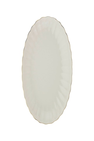 Kütahya Porselen Bone Luz Altın File Kayık Tabak 24cm Tekli Bnlzf24ky20 Çok Renkli