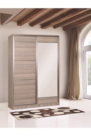 Doğandekorasyon Bora 120 Cm Sürgülü Dolap Gardırop Vestiyer Portmanto