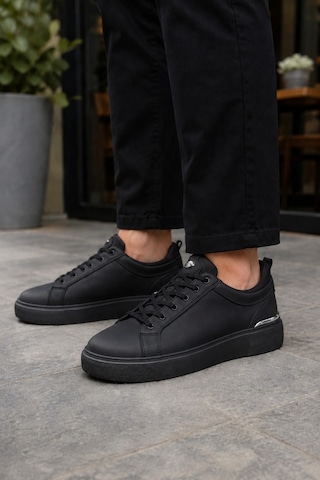 Ht Hotin Lynx Erkek Günlük Sneaker Bağcıklı Rahat Tabanlı Şık Casual Spor Ayakkabı - Siyah