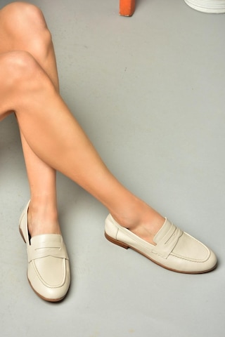 Fox Shoes S944007803 Bej Hakiki Deri Kadın Babet Bej-hakiki Deri Bej