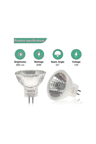 Tavan Aydınlatması İçin 12'li Paket 12v 20w Kısılabilir 2700k Sıcak Beyaz Mr11 Gu4 Halojen Ampuller Diğer