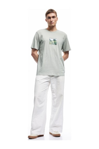 Koton Regular Fit Kısa Kollu Bisiklet Yaka Pamuklu Lisanslı Van Gogh Baskılı Tişört Yeşil 5sam10450hk Yeşil