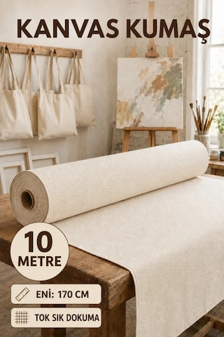 Kanvas Kumaş, Çanta , Tuval, Punch, Nakış, Branda Ve Güneşlik Yapımına Uygun En : 170cm Bej