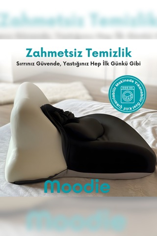 Çiftler İçin Ergonomik Pozisyon Destek Yastığı, Yakınlık Ve Konfor Kama Yastığı 60x40x30 Cm Siyah