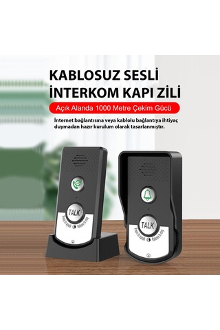 Hymark İnterkom Elektronik Kablosuz 2 Yönlü Ses İletimi Telsiz Uz