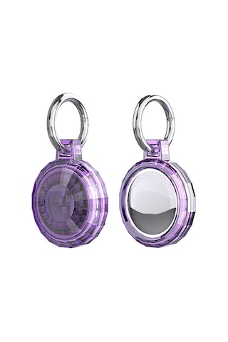 Zore Airtag 04 Uyumlu Silikon Anahtarlık-mor