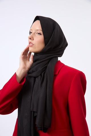 Mirsoy Scarf Zerafet Desen Şal Siyah