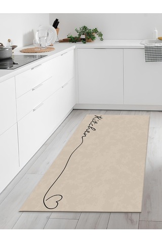 Makinede Yıkanabilir Kaymaz Taban Leke Tutmaz Dijital Baskı Mutfak Halısı 0861m 001