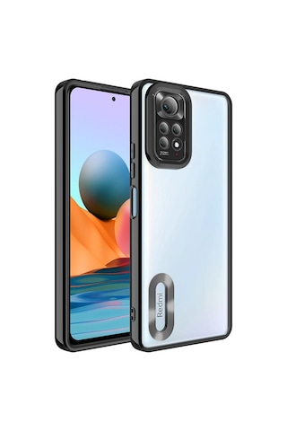 Xiaomi Redmi Note 11s Global Kılıf Kamera Korumalı Logo Gösteren Şeffaf Kapak