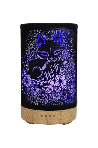 200 Ml Oda Hava Nemlendiricisi Rgb Işık Gece Lambalı Desenli Zaman Ayarlı Kumandalı Nemlendirici