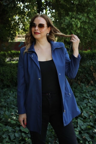 1670 Düğmeli Cep Detaylı Bondit Ceket Lacivert