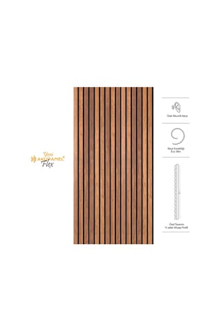 Akupanel 60x120 Cm Flex Ceviz Dekoratif Akustik Ahşap Duvar Paneli Ceviz