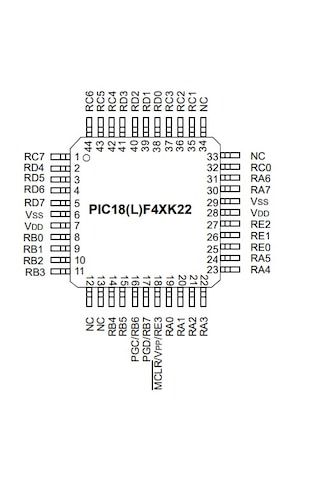 Pıc18f45k22-ı/pt 8-bit 64mhz Mikrodenetleyici Tqfp-44 Smd