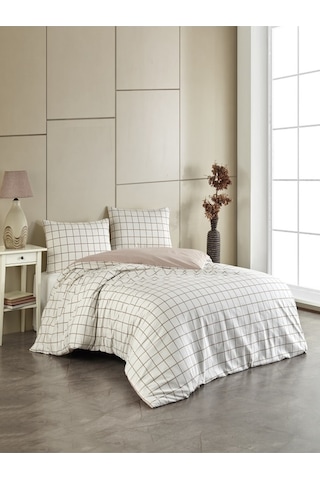 Üntaş Life Çift Taraflı S.kahve Ekose 200x220 Çift Kişilik Nevresimseti Çiftrfs.khvekseset Çarşafyok