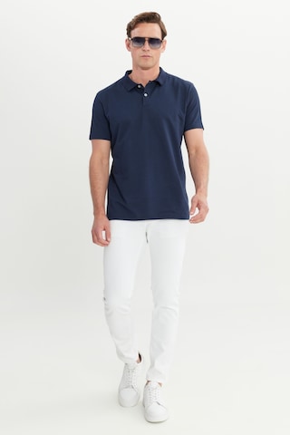 AC&Co / Altınyıldız Classics Erkek Lacı-lacı Pamuklu Slim Fit Dar Kesim Polo Yaka Tişört Lacivert