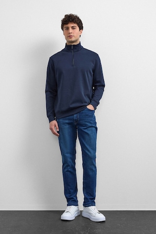 Backandbond Lacivert Regular Fit Yarım Fermuarlı Sweatshirt