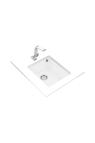 Teka Square 34.40 Tg Tek Hazneli Tezgahaltı Tegranite Eviye - Arctic White - 115230034