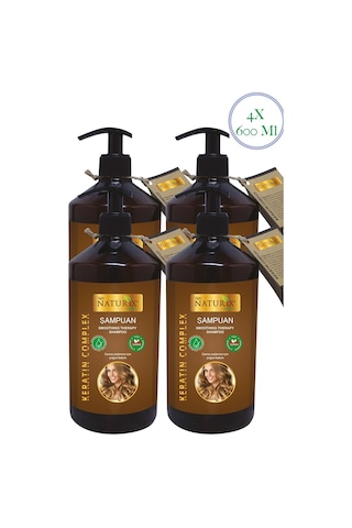 Naturix Tuzsuz Onarıcı Bakım Keratin Şampuanı 4 x 600 ML
