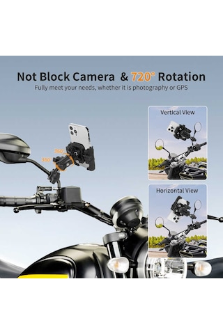 Mechrıg 9-16 Mm Boru Çapı Uyumlu Motosiklet Dikiz Aynası Telefon