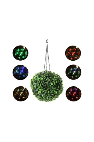 Maotai 2'lü Güneş Led Fener Açık Bahçe Asılı Lamba Yapay Yaprak Topiary Topu