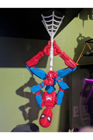 Ağda Asılı Örümcek Adam Eklemleri Hareketli 14 Cm Spiderman Dummy Figürü Çift Taraflı Bantlı Örümcek Adam