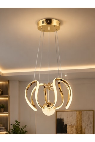 Ey-El Tasarım Modern Sakıt Led Avize 3 Renk Led A+++ Gold