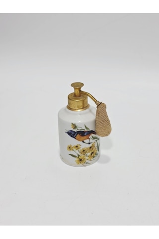 Limoges Kuş Desenli Porselen Parfüm Şişesi 12x6x6cm