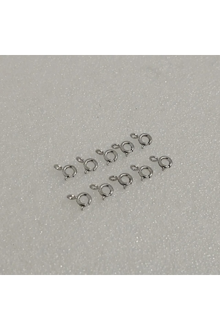 Elmpaly 10 Adet Gümüş Yuvarlak Spring Halka Dayanıklı Kolye Bileklik Bağlantısı Diğer