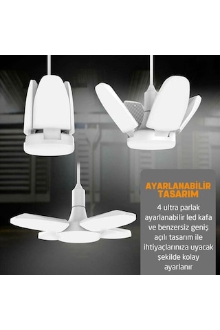 60 Watt 4 Kollu Pervane Led Ampul Beyaz