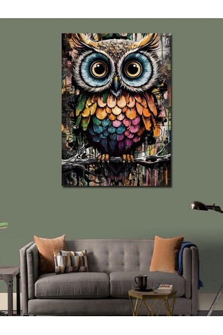 Kanvas Tablo Sevimli Şaşkın Baykuş 70cmx100cm