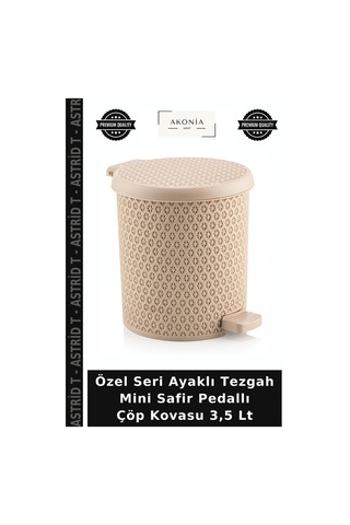 Özel Seri Ayaklı Tezgah Mini Safir Pedallı Çöp Kovasu 3,5 Lt Çok Renkli