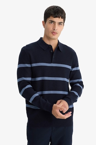 Defacto Standart Fit Polo Yaka Çizgili Triko Kazak F2772ax25wnnv125 Lacivert