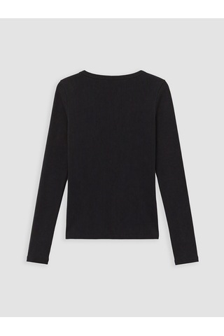 Lcw Everyday Siyah U Yaka Taşlı Kadın Fitilli Body