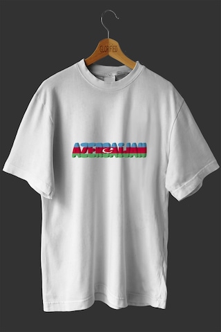 Noıssey -wed Azerbaycan Tasarım Baskılı Oversize T Shirt Beyaz