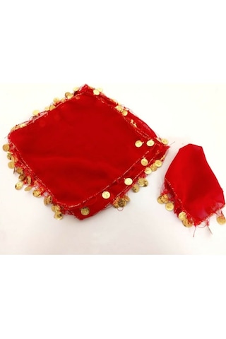 Tüfekçioğlu Tül Paralı Kırmızı Şifon Halay Mendili 10 Adet