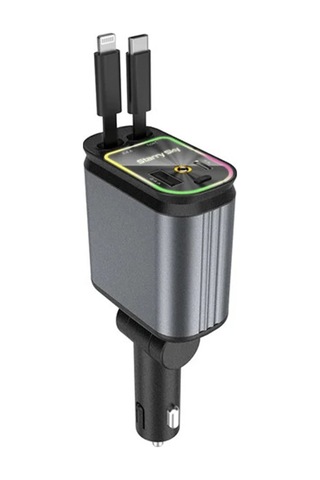 4 Ü 1 Arada Çift Usb Bağlantı Çakmaklık, Type-c Hızlı Şarjlı 66w,geri Çekilebilir Araç Telefon Şarj Cihazı Diğer
