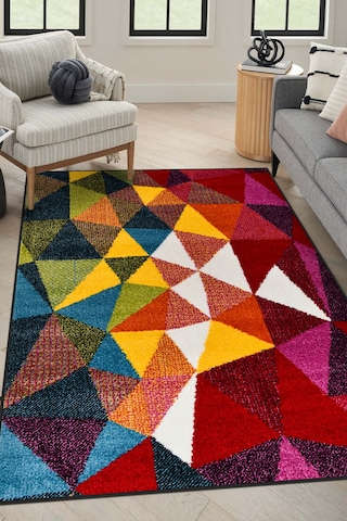 Colora Halı Koleksiyonu Yumuşak Renkli Kare Halı, Tozumaz, Modern Tasarım Ve Kolay Temizlik Multi 3