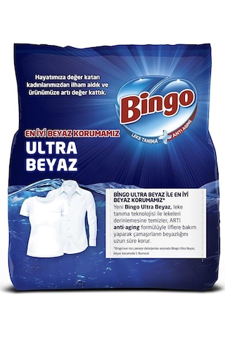 Bingo Matik Ultra Beyaz için Toz Çamaşır Deterjanı 4 x 4 KG