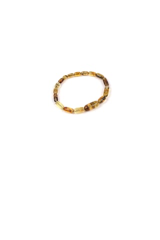Dominik Mavi Kaya Fosil Amber Bileklik 4.8gr Açık Sarı