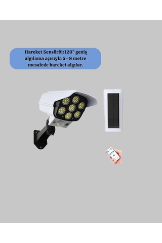 Solar Şarjlı Kamera Tasarımlı Led Duvar Lambası Hareket Sensörlü Dış Mekan Aydınlatma Standart