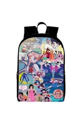 Trendooze Uygun, Siyah Siyah Sırt Seyahat, Sailor Organizasyon Moon Kawaii Karikatür, İş İnç İle, İçin, Genç, Dizüstü Çoklu Cf43 Çantası, Çalışması Bölmeleri Bilgisayara 15.6 Mf Siyah