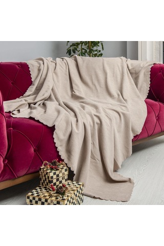 Koltuk Örtüsü Şönil Kaymaz Çift Taraflı Çekyat Örtüsü Koltuk Şalı 175x215 - Camel Çok Renkli