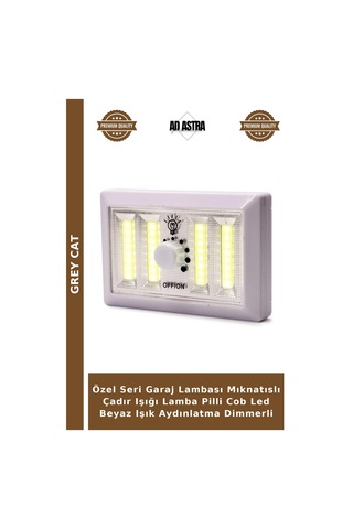 Özel Seri Garaj Lambası Mıknatıslı Çadır Işığı Lamba Pilli Cob Led Beyaz Işık Aydınlatma Dimmerli