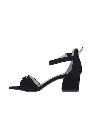 Ayakcenter Byn Ayışığı By22 Siyah Süet Kadın 6cm Topuklu Sandalet Sıyah