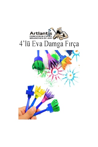 Parmak Boyası 6 Renk Nova Color Sünger Eva Baskı Damga Spatula Rulo Kesik Sünger Eva Okul Öncesi Etkinlik Seti